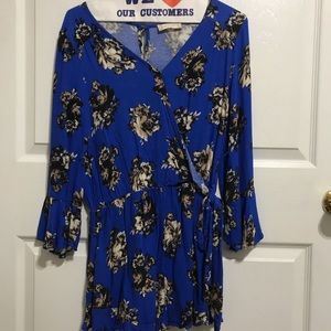 Blue floral romper